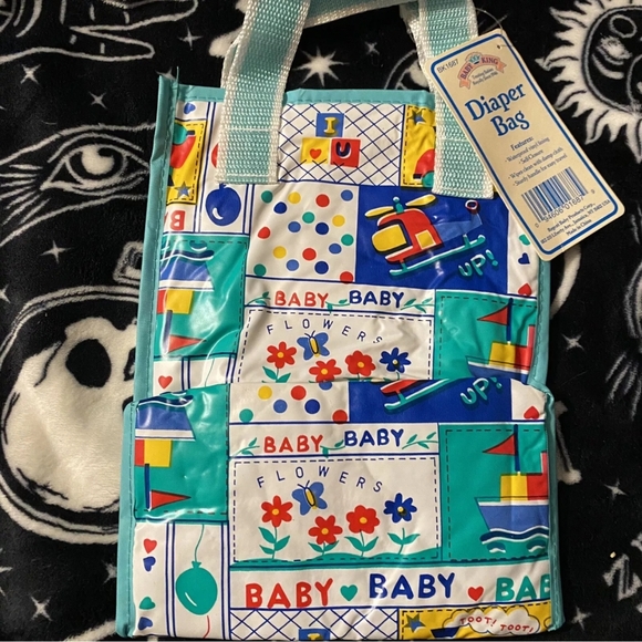 Vintage Baby King NWT Printed Vinyl Diaper Bag Waterproof BK1687 10”x7” - Picture 3 of 6